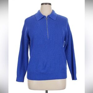 Lane Bryant Half-Zip Ribbed Knit Pullover Sweater